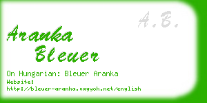 aranka bleuer business card